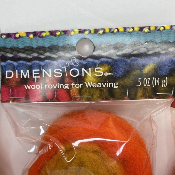 Dimensions FeltWorks Needle Felting Wool Roving Warm Orange Red Yellow 3 Packs - Picture 5 of 13